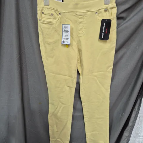 ANNA MONTANA WOMEN'S JEANS – CITRUS YELLOW, SIZE 38, LENGTH 30 INCHES