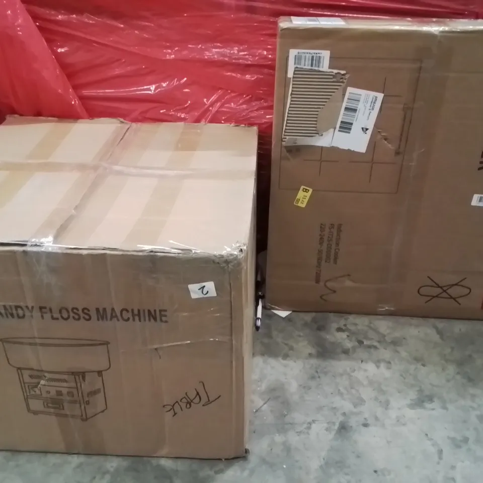 PALLET OF ASSORTED HOUSEHOLD GOODS AND PRODUCTS TO INCLUDE;CANDY FLOSS MACHINE,INDUCTION COOKER,IRONING BOARD