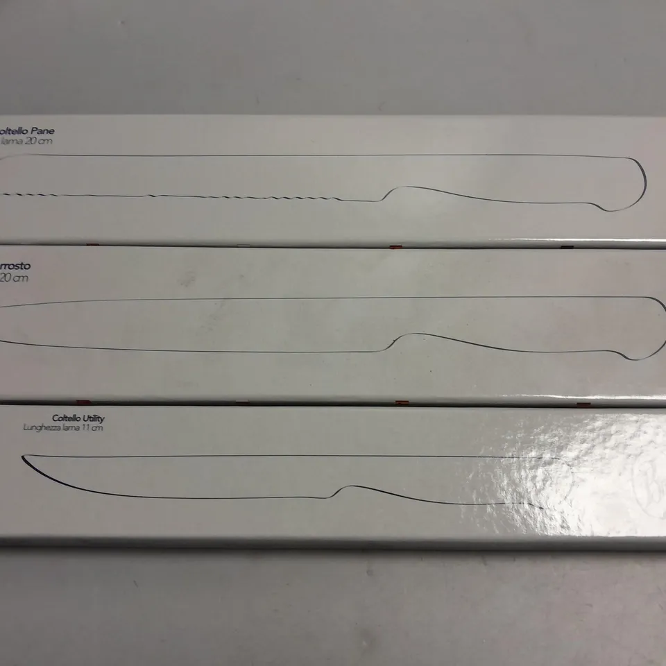 LOT OF 3 BOXED & SEALED COLTELLO KITCHEN KNIVES