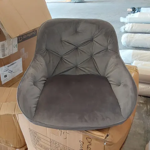BOXED SET OF 2 GREY VELVET CHAIRS