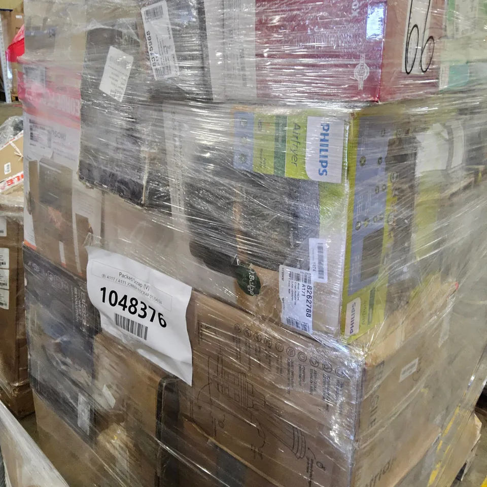 PALLET OF APPROXIMATELY 53 UNPROCESSED RAW RETURN HOUSEHOLD AND ELECTRICAL GOODS TO INCLUDE;