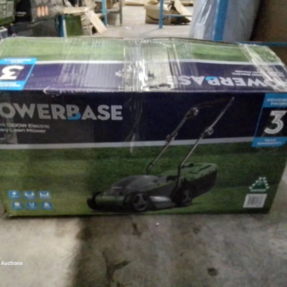 BOXED POWERBASE 32CM 1200W ELECTRIC ROTARY LAWN MOWER 