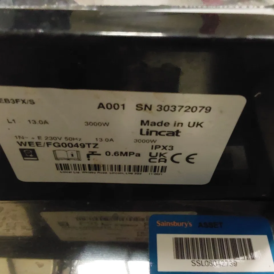 LINCAT ELECTRIC WATER HEATER EB3F X/S