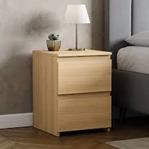 BOXED DENVER 2 DRAWER LARGE BEDSIDE CHEST - PINE (1 BOX)