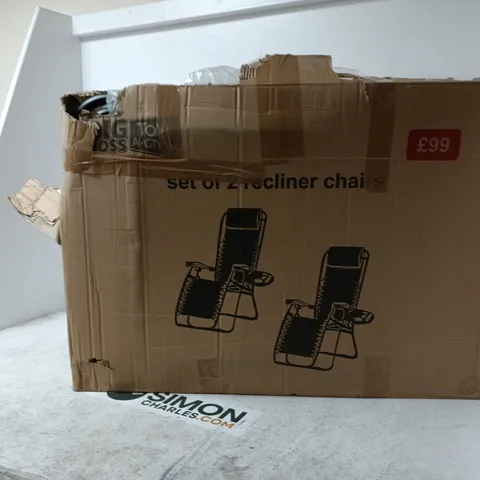 SET OF TWO RECLINER CHAIRS – BOXED 