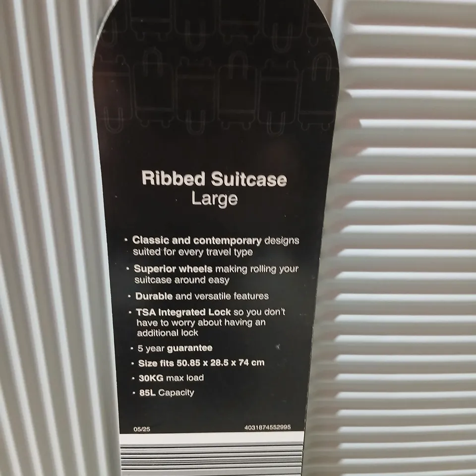 SMARTFLEX RIBBED SUITCASE LARGE – 85L, 50.85 X 28.5 X 74 CM, TSA LOCK