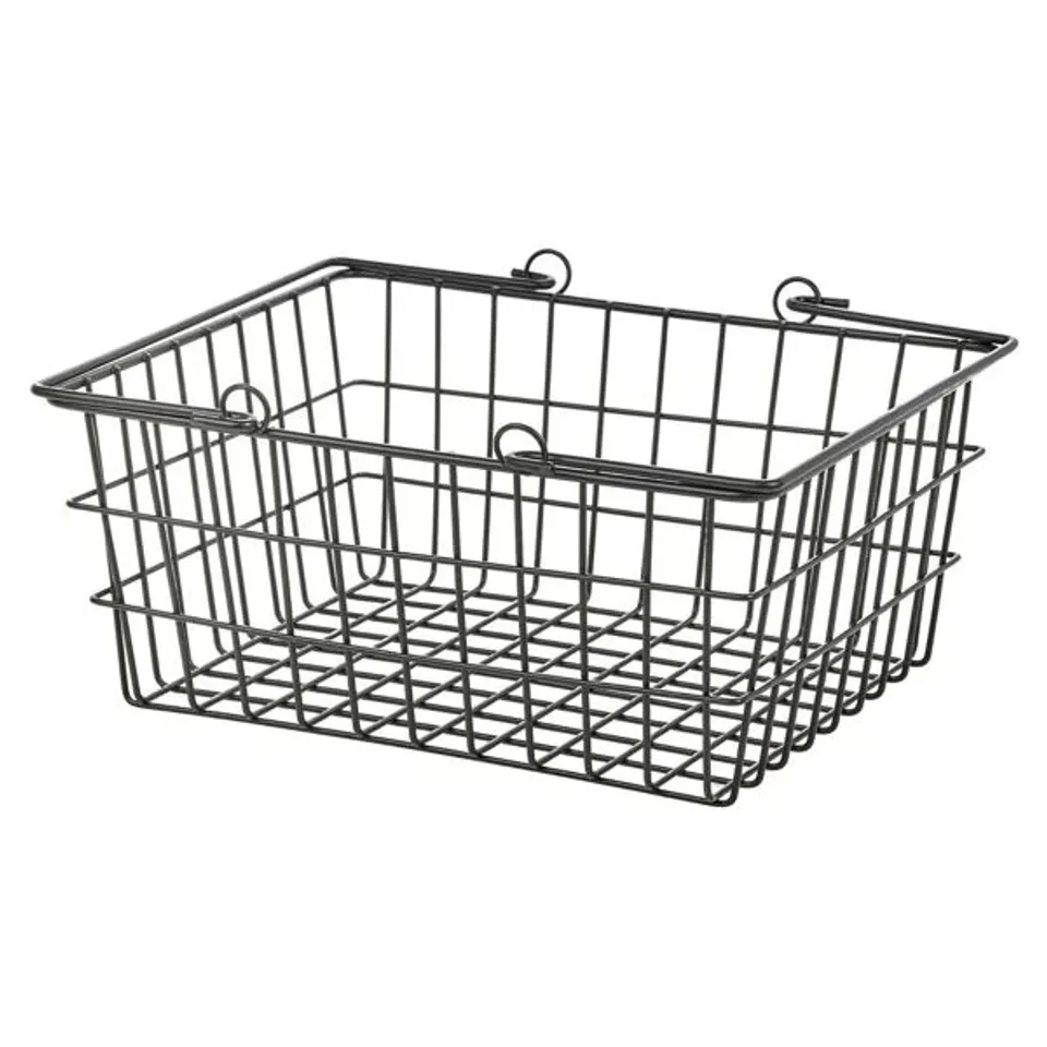 METAL WIRE OBLIQUE BASKET BLACK