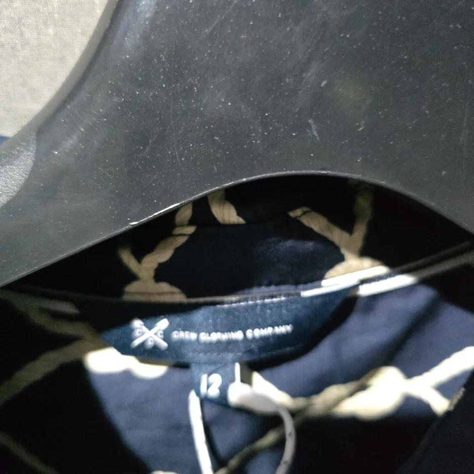 CREW CLOTHING COMPANY NAVY ROPE PRINT SHIRT DRESS – UK 12