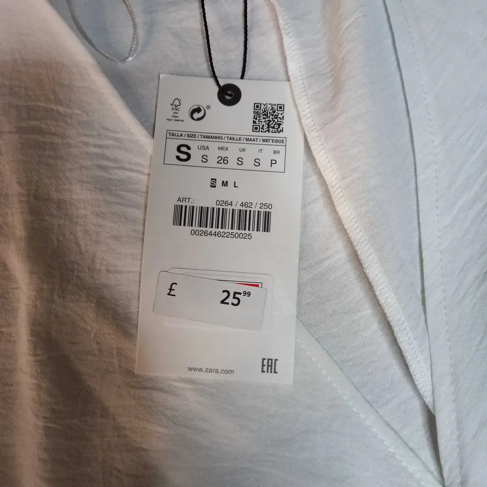 ZARA WHITE LIGHT WEIGHT KNOT FRONT DRESS - SMALL