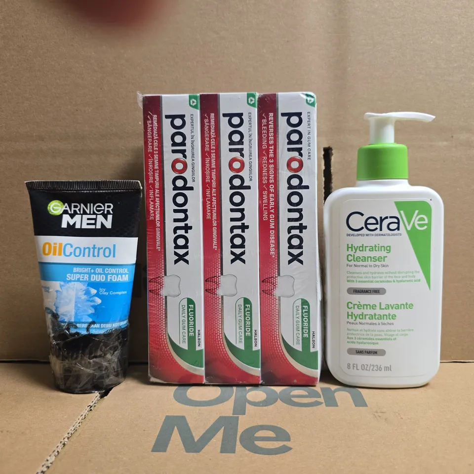 APPROXIMATELY 20 ASSORTED COSMETIC ITEMS TO INCLUDE CERAVE, PARODONTAX, ETC - COLLECTION ONLY