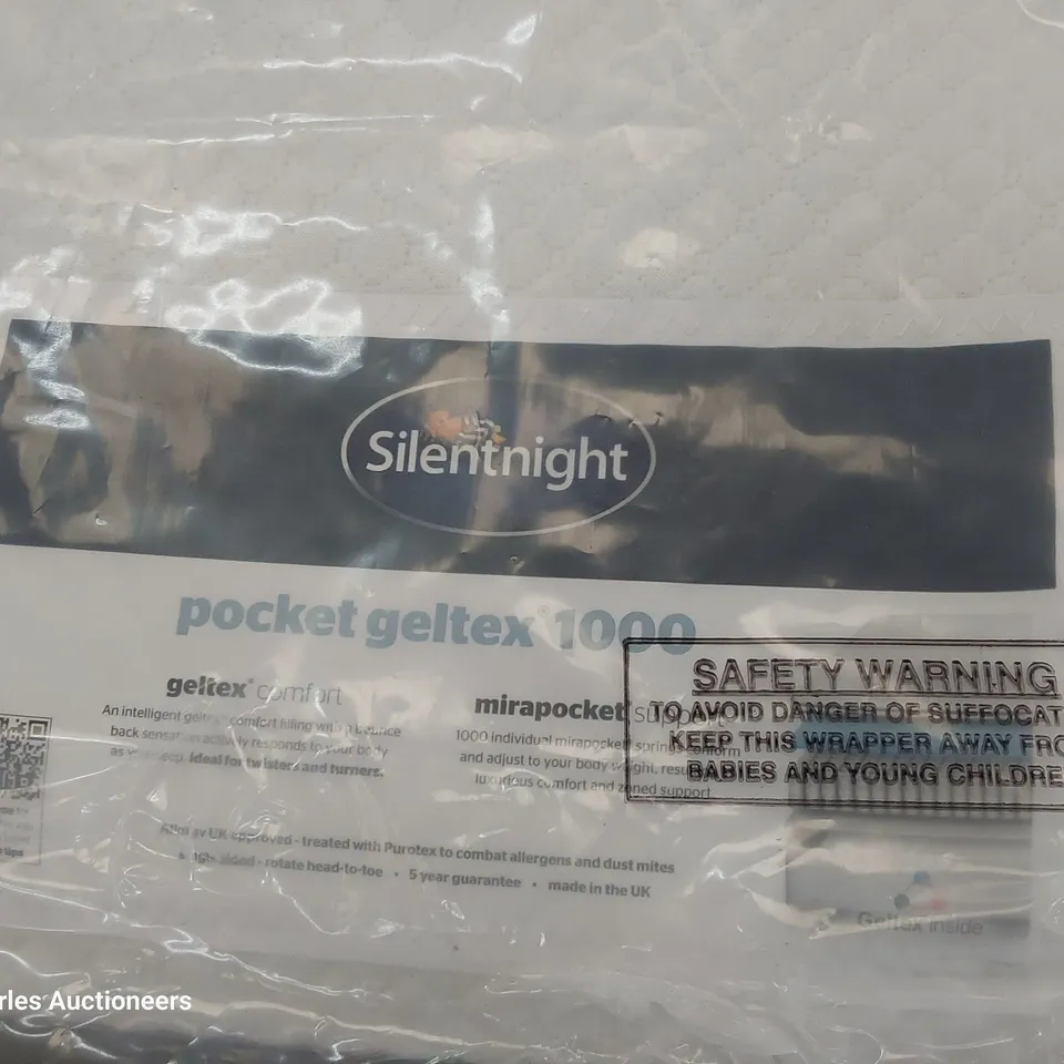 QUALITY BAGGED 5' KINGSIZE POCKET GELTEX PILLOWTOP MATTRESS 