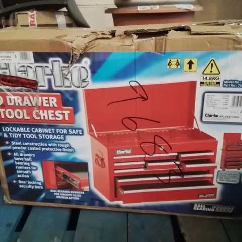BOXED CLARKE 9 DRAWER STEEL TOOL CHEST