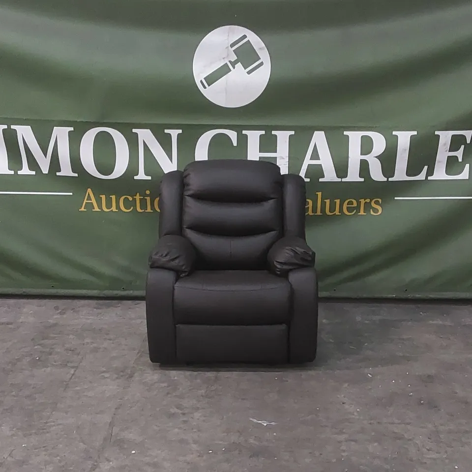 QUALITY DESIGNER ROTHBURY FAUX LEATHER MANUAL RECLINER ARMCHAIR