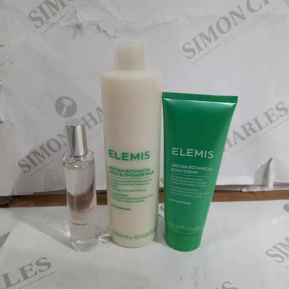 ELEMIS BRITISH BOTANICAL BATH & SHOWER MILK AND BODY MILK AND HAOR AND BODY MIST