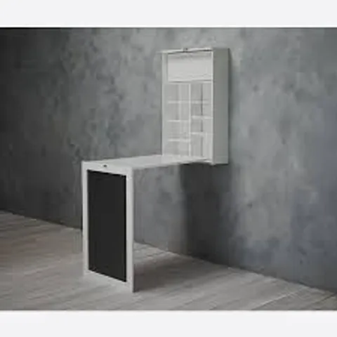BOXED ARLO GREY FOLDAWAY WALL DESK AND BREAKFAST BAR