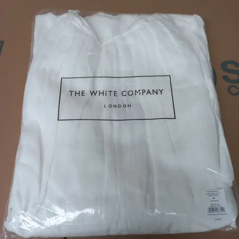 THE WHITE COMPANY RAMIE DRESS WITH DRAPED DETAIL – XS – PORCELAIN