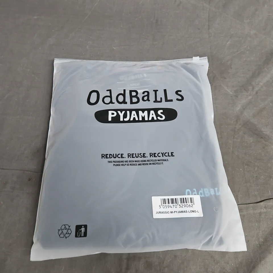 ODDBALLS PYJAMAS – JURASSIC PRINT LONG PYJAMAS - LARGE