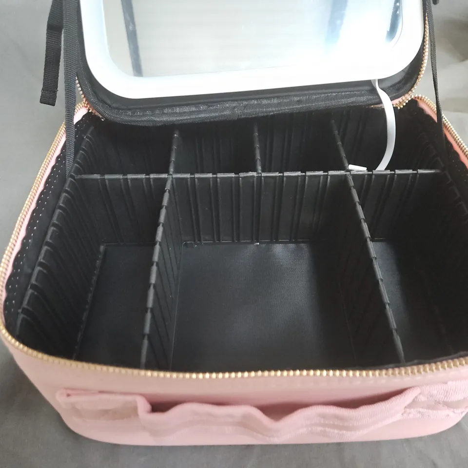 NICELAND PINK MAKEUP CASE WITH INTERIOR DIVIDERS