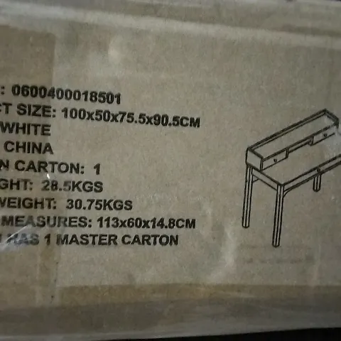 BOXED JULIUS BOARD DESK WHITE SIZE: 100 X 50 X 75.5 X 90.5CM