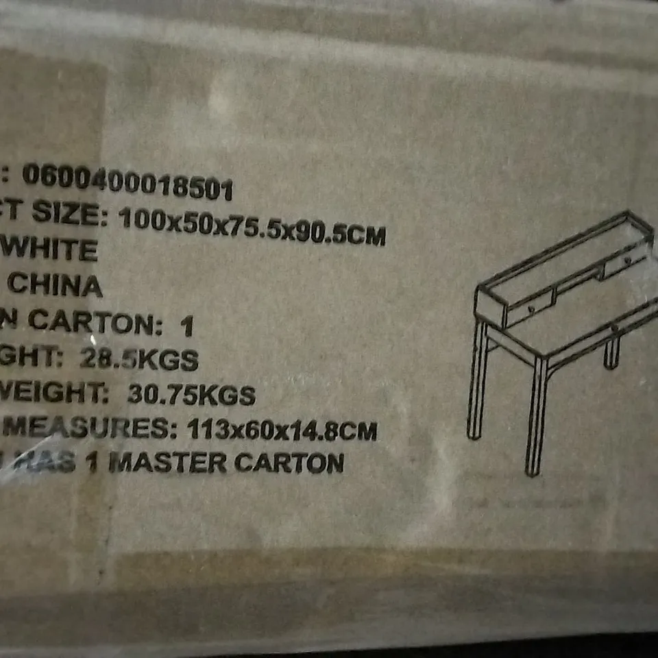 BOXED JULIUS BOARD DESK WHITE SIZE: 100 X 50 X 75.5 X 90.5CM