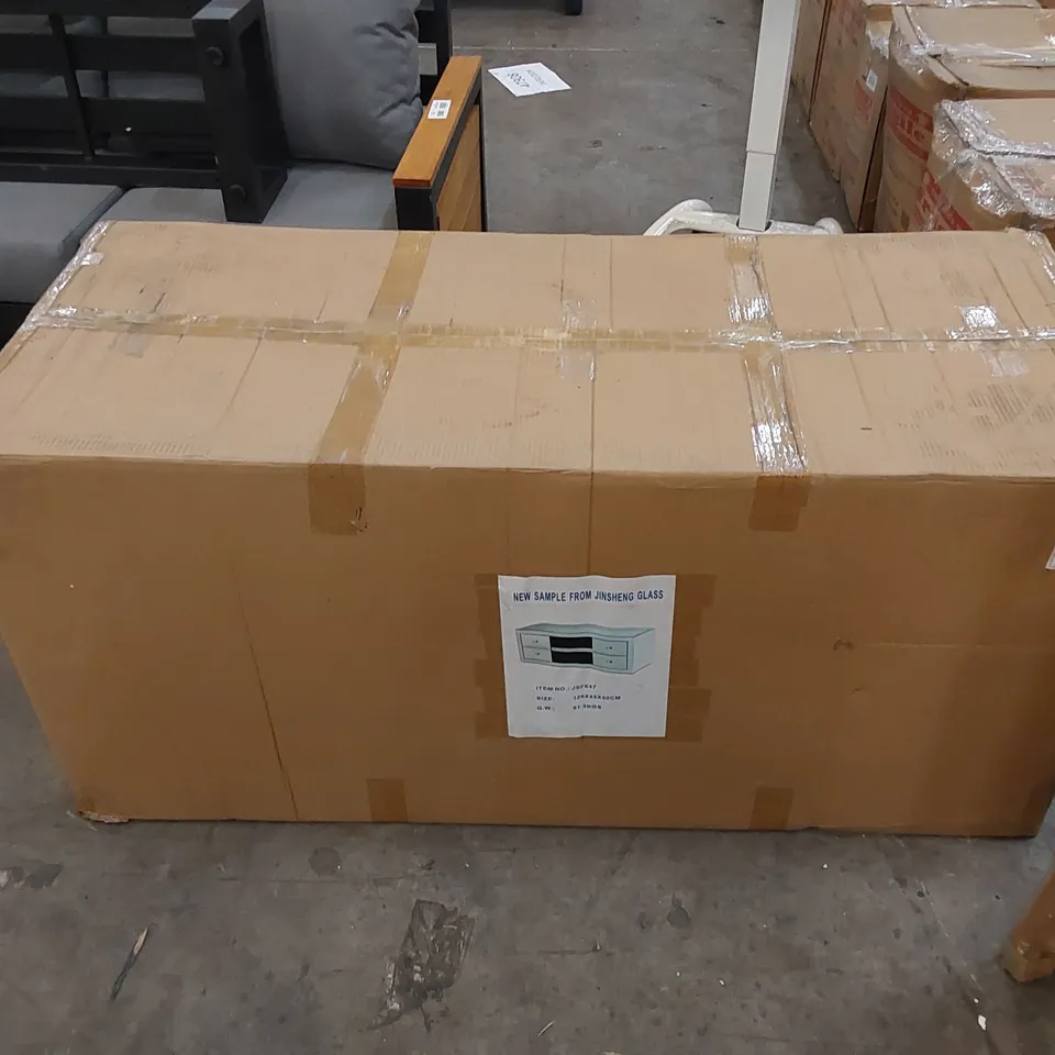 BOXED DESIGNER MIRRORED TV UNIT (1 BOX)