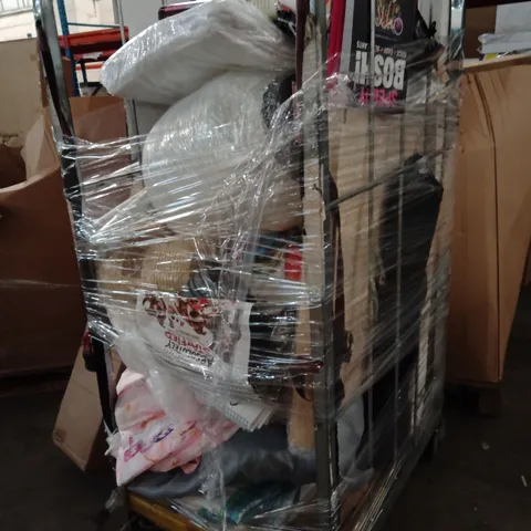 CAGE OF ASSORTED ITEMS TO INCLUDE;SHOES,BASKET,BACKPACK,BOOK, JEWELLERY ORGANISER,ETC