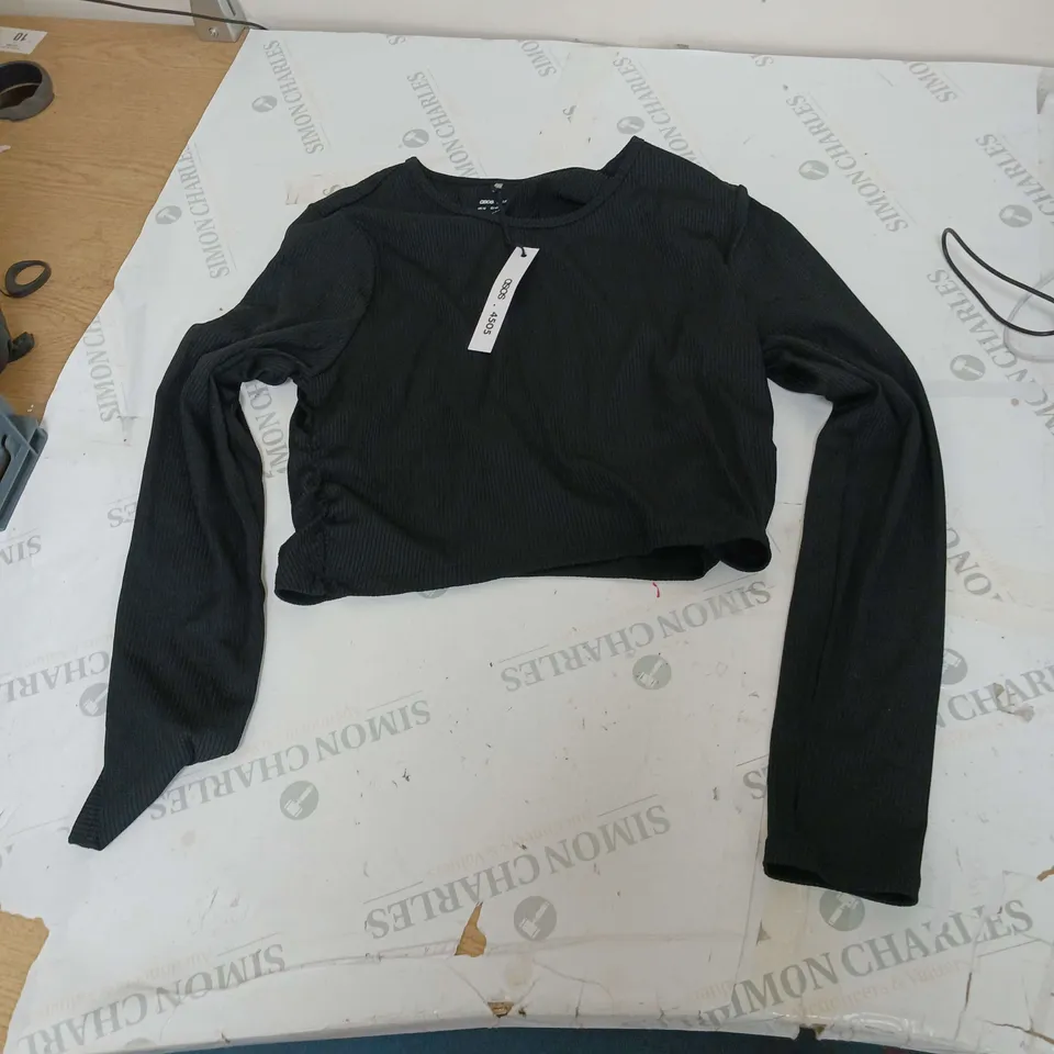 ASOS CROPPED LONG SLEEVED TOP BLACK SIZE UK 16
