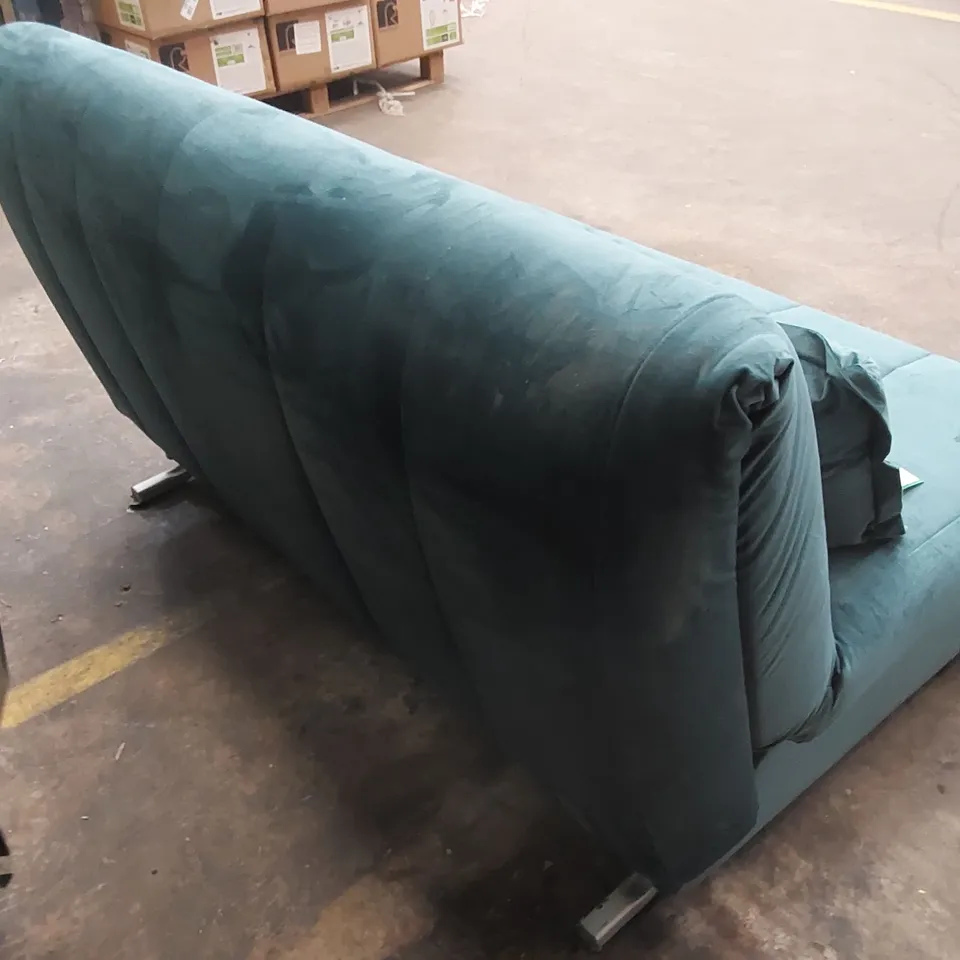 QUALITY DESIGNER THE APPLEY SOFA BED - TURQUOISE VELVET