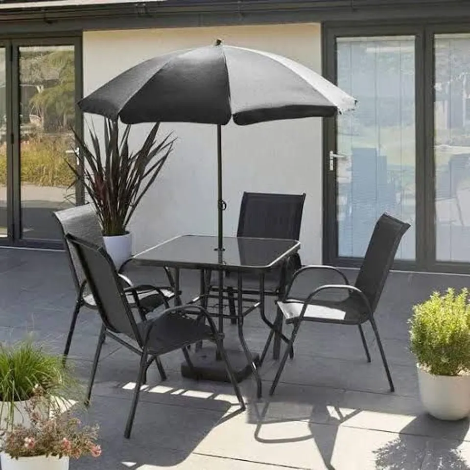 BOXED 6 PIECE METAL GARDEN DINING SET (1 BOX)