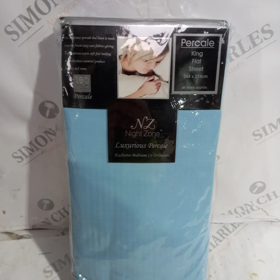 NIGHT ZONE PERCALE KING FLAT SHEET