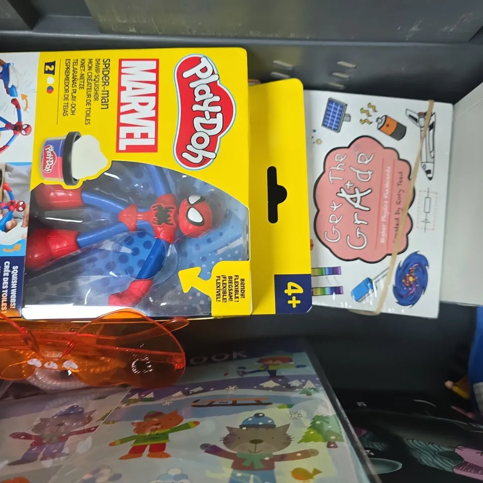 APPROXIMATELY 10 ASSORTED TOYS AND GAMES TO INCLUDE CATCH PHRASE CARD GAME, NAILS ART MARKERS, ETC