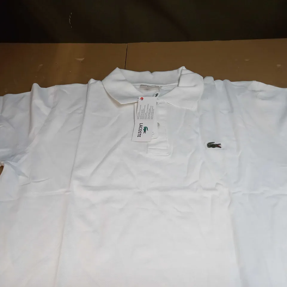 LACOSTE WHITE POLO SHIRT SIZE XL
