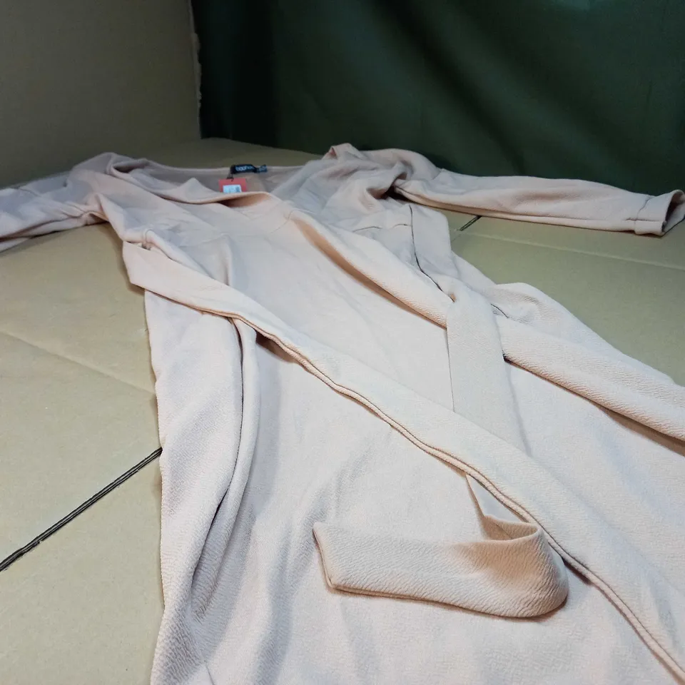 BOOHOO STONE OFF THE SHOULDER WRAP MIDI DRESS - SIZE 16