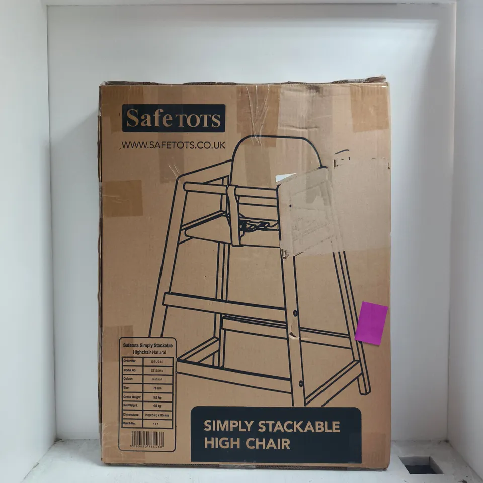 SAFETOTS SIMPLY STACKABLE HIGH CHAIR – BOXED