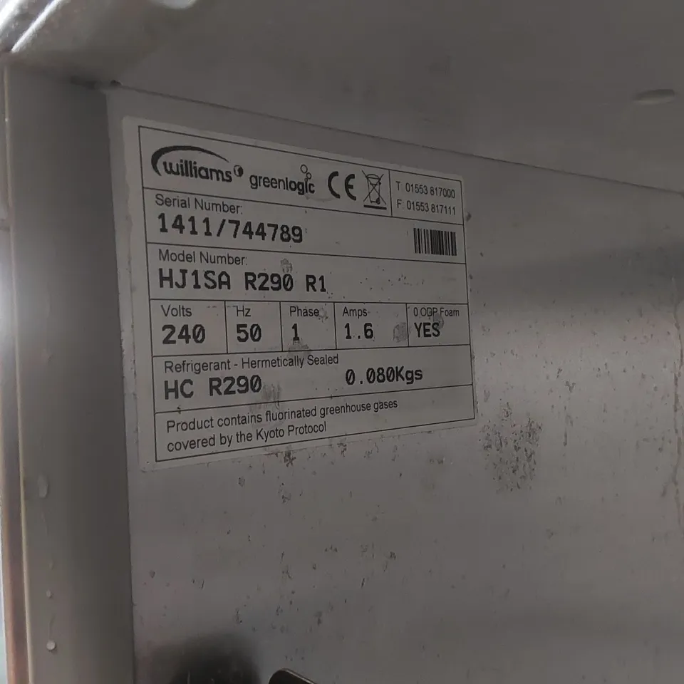 WILLIAMS HJ1SA R290 R1 COMMERCIAL REFRIGERATOR 