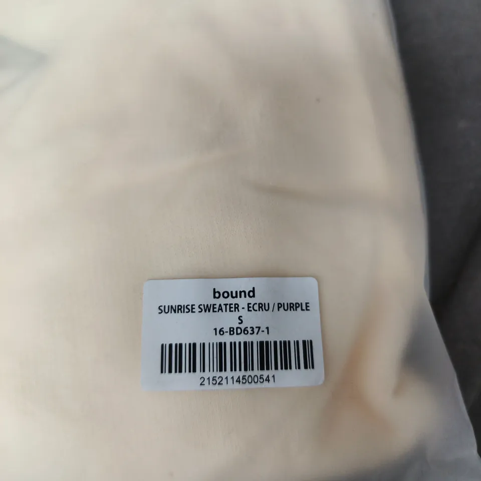 UK S BOUND SUNRISE SWEATER - ECRU / PURPLE
