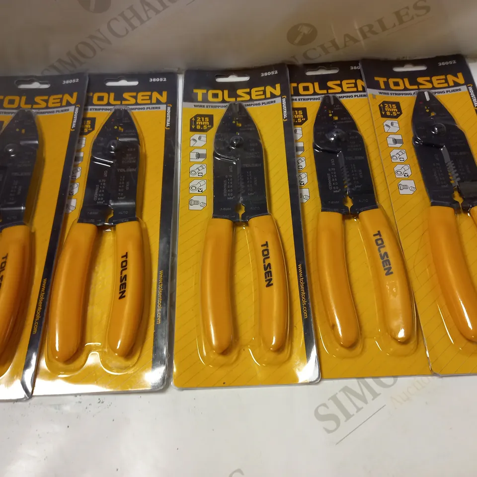 LOT OF APPROX 10 TOLSEN WIRE STRIPPING AND CRIMPING PLIERS 