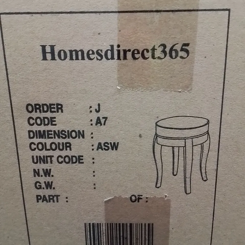BRAND NEW BOXED HOMESDIRECT 365 WHITE STOOL 