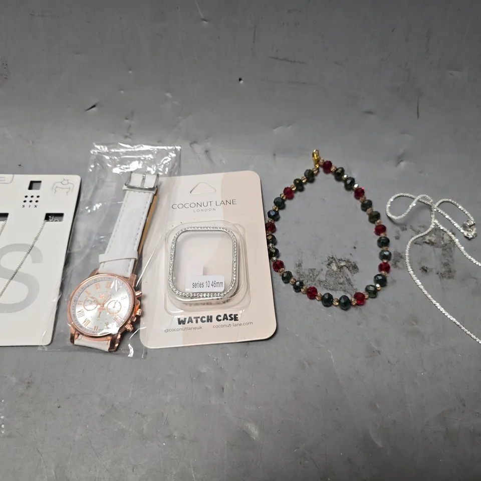 APPROXIMATELY 15 ASSORTED JEWELLERY ITEMS TO INCLUDE - WATCH , NECKLACE , BRACELET ETC