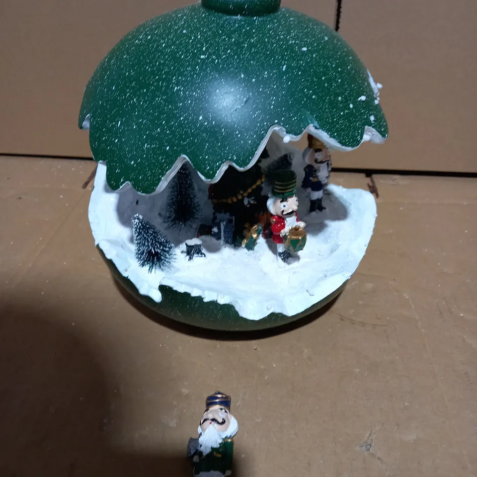 SANTAS EXPRESS PRE-LIT SPHERE WITH CHRISTMAS CHARACTER SCENE