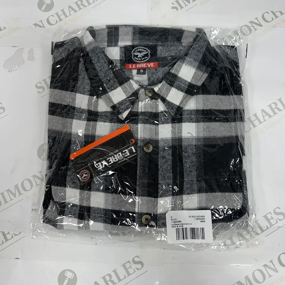LEBREVE CHECK SHIRT IN BLACK AND WHITE SIZE SMALL