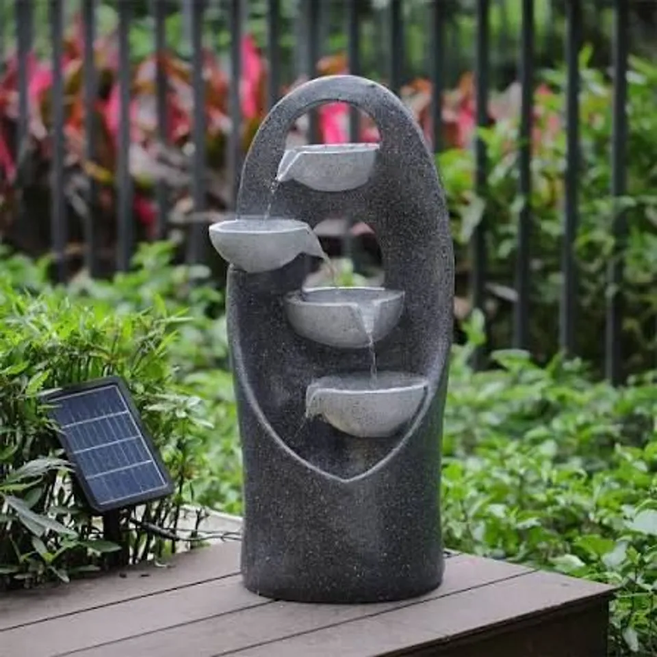 BOXED 4-TIER CASCADING GARDEN WATER FEATURE WATER FOUNTAIN