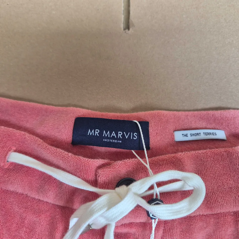 MR MARVIS THE SHORT TERRIES CORAL PINK SHORTS, UK 34 (W34 LARGE)