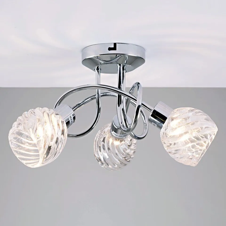 BOXED DONEISON 3-LIGHT SEMI  FLUSH MOUNT 