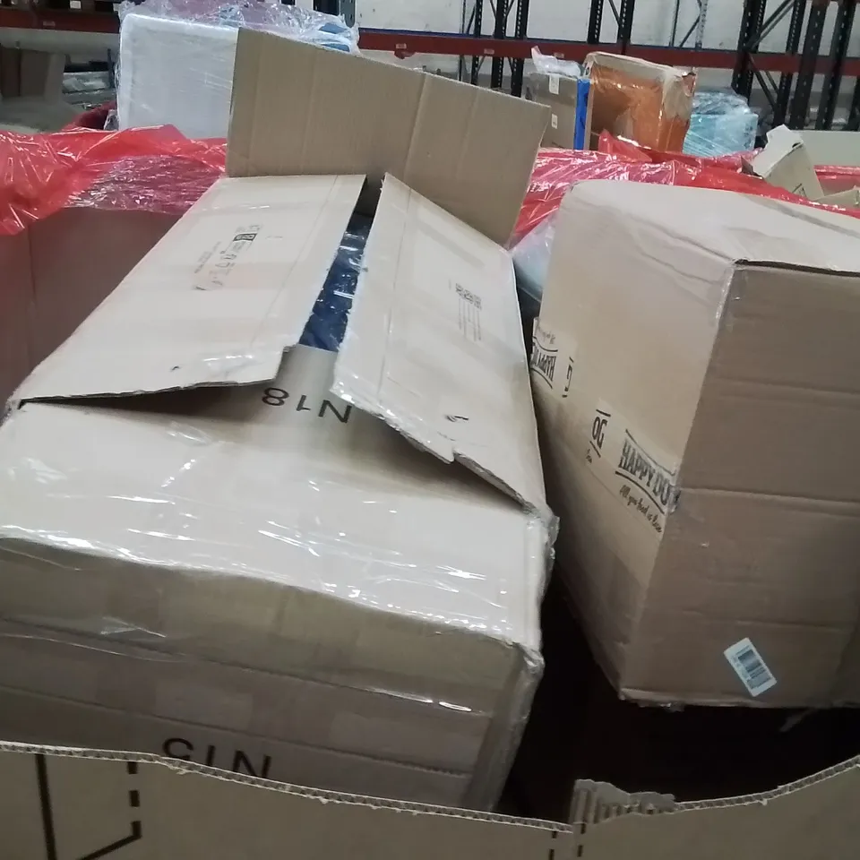 PALLET OF ASSORTED HOUSEHOLD GOODS AND PRODUCTS TO INCLUDE;KIDS SCOOTER,BABY PLAYPEN,SOLAR BATTERY CHARGER 