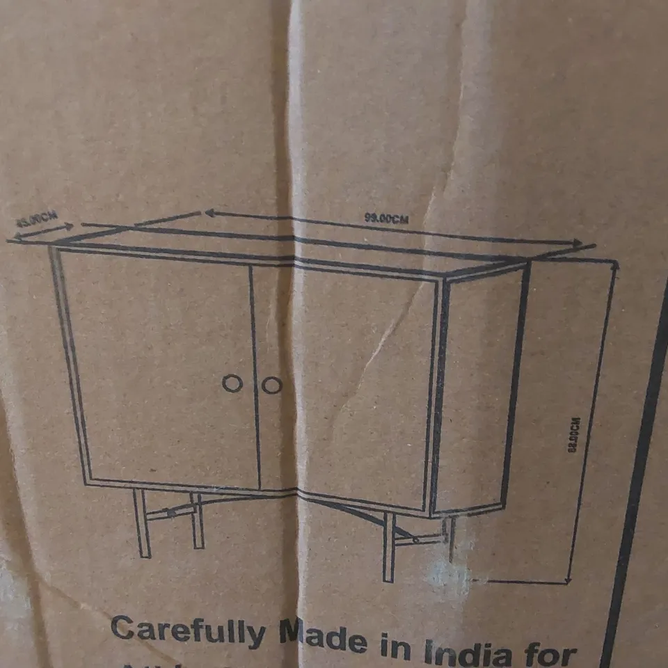 BOXED ATKIN AND THYME MERCURY DRINKS CABINET - BLACK