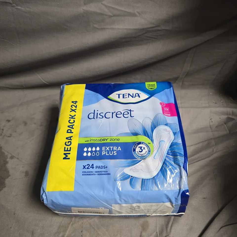 2 X TENA DISCREET EXTRA PLUS INCONTINENCE PADS MEGA PACK X24