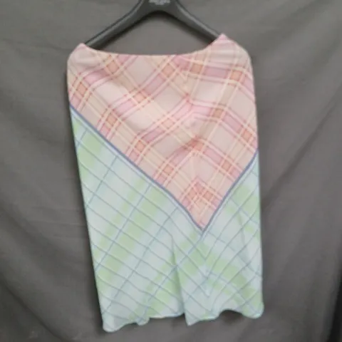 MNG ITALIAN FABRIC SKIRT – PINK & MINT PLAID (M)