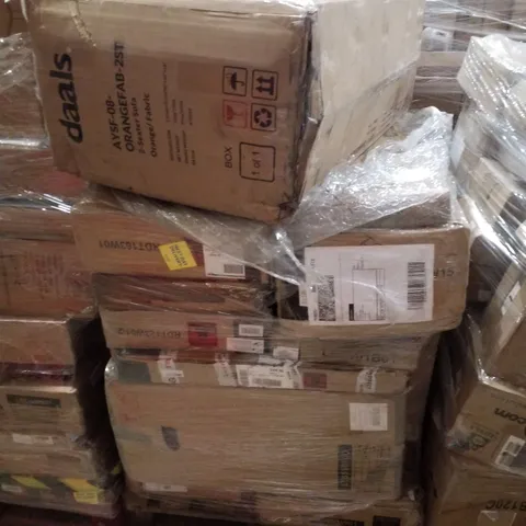 PALLET CONTAINING ASSORTED PRODUCTS INCLUDING 2 SEATER SOFA, SHELVING UNIT & KITCHEN BIN