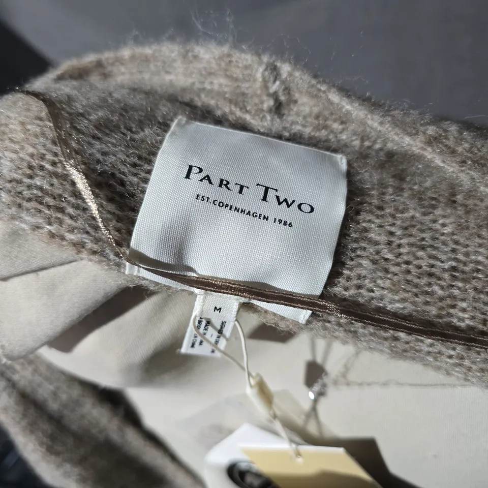 PART TWO RASTINA CARDIGAN IN MINK MELANGE - MEDIUM